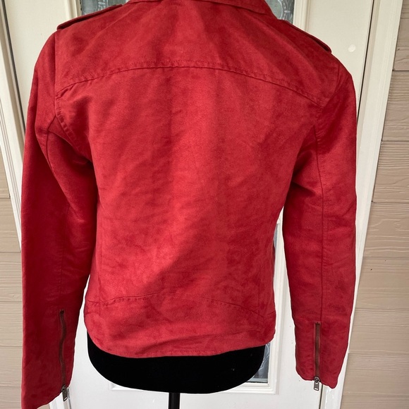 Roxy Red Suede Biker Jacket - Picture 5 of 7